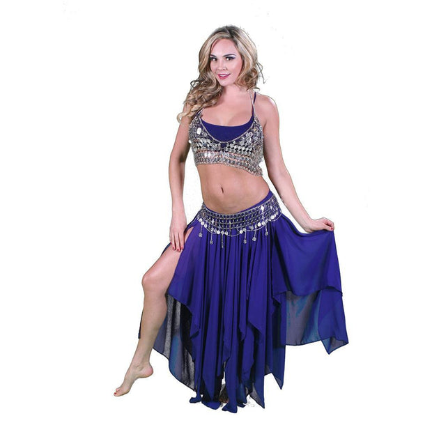 Belly Dance Skirt, Coin Bra, & Coin Belt Costume Set | ONYXRAVE
