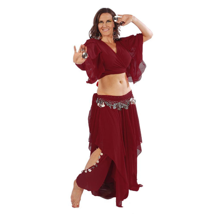 Belly dance Skirt, Pants, Top, & Hip Scarf Costume Set | FIT FOR FATINE