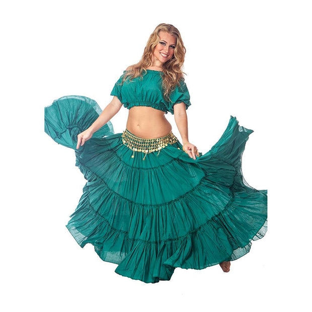 Belly Dance Skirt, Top, & Coin Belt Costume Set | SPINNING SPIRIT