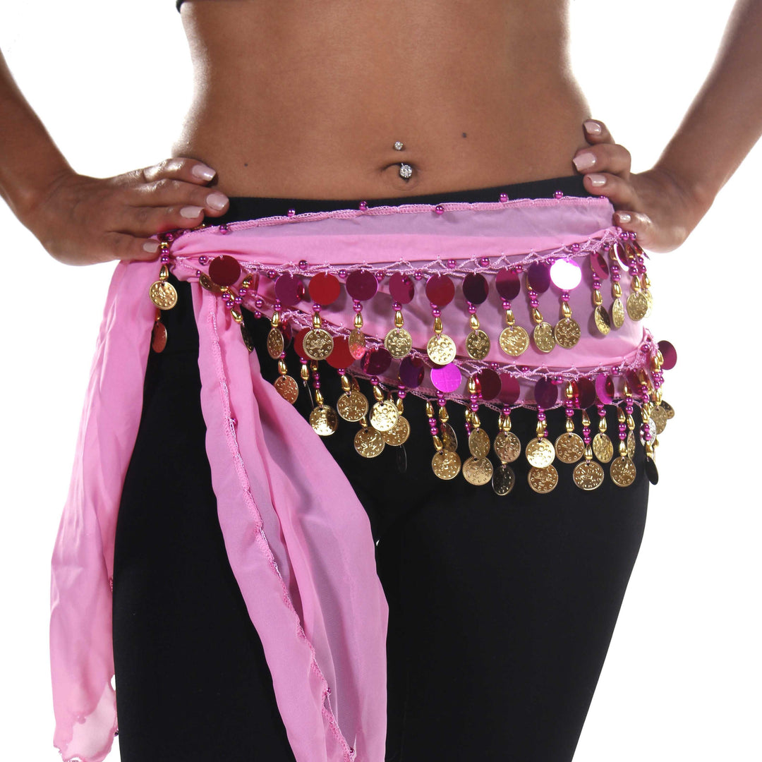 Belly Dance Small Length Chiffon Multi-Row Hip Scarf  display picture 1