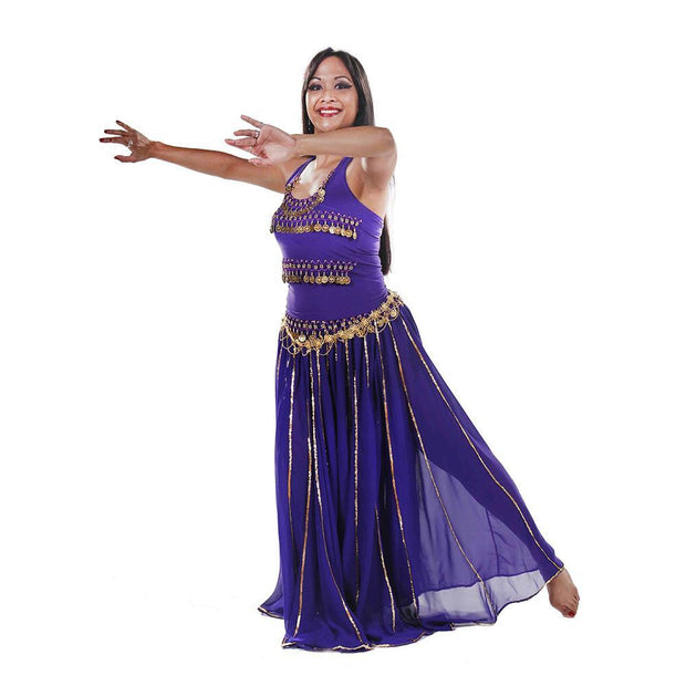 Belly Dance Top, Skirt, & Coin Belt Costume Set | SPIN OUT SEQUEL