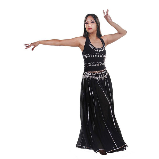 Belly Dance Top, Skirt, & Coin Belt Costume Set | SPIN OUT SEQUEL