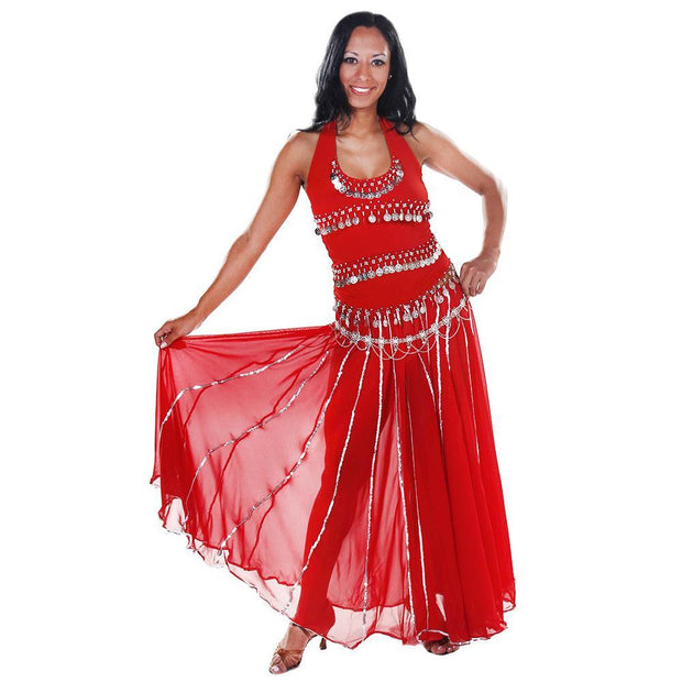 Belly Dance Top, Skirt, & Coin Belt Costume Set | SPIN OUT SEQUEL