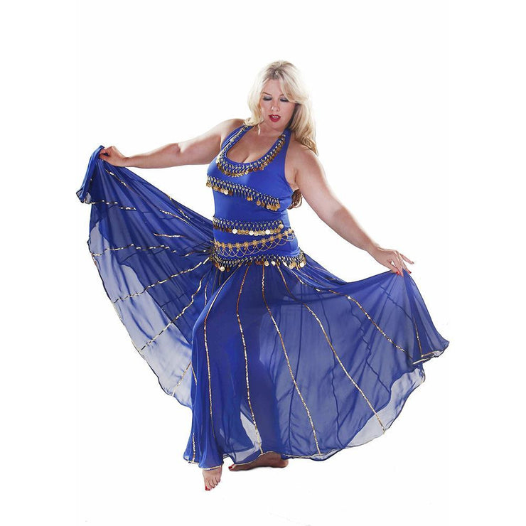Belly Dance Top, Skirt, & Coin Belt Costume Set | SPIN OUT SEQUEL