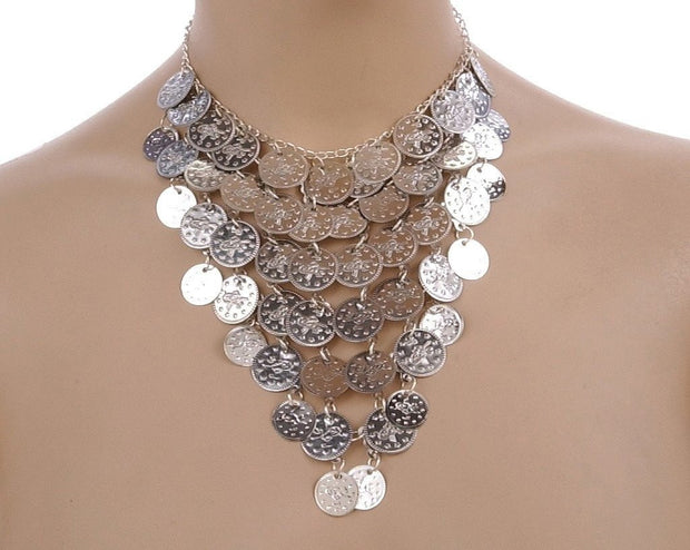 Belly Dance Triangle Necklace with Coins
