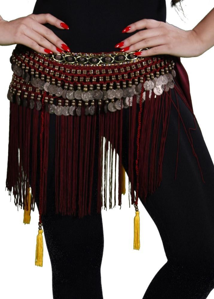 New Belly Dance Vintage Costume Hip Scarf Coin Belt Tribal Costume Fringe  Tassel Belt Copper Belly Dancing Waist Belt Fringe Wraps -  New Zealand
