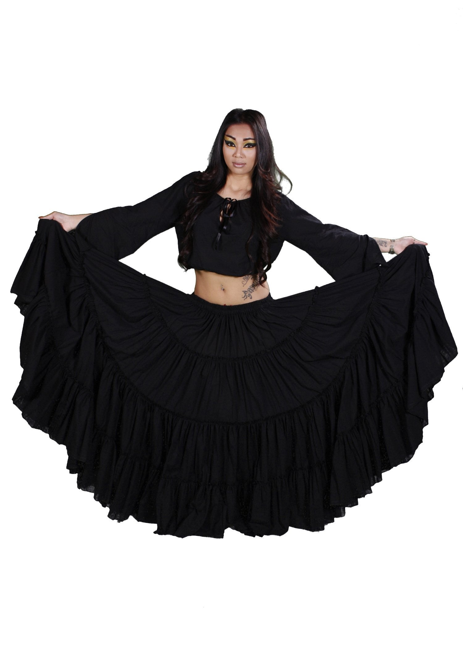 Belly Dance Tribal Cotton 25 Yard Skirt | FIERY FRILLS - 64.99 USD