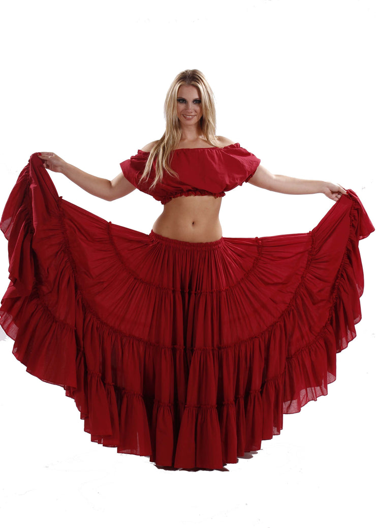 Belly Dance Tribal Cotton 25 Yard Skirt  FIERY FRILLS - 64.99 USD –  MissBellyDance