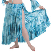 Belly Dance Tye-Dye Cotton Skirt with Side Slit | BATIK BELLYDANCE SKIRT
