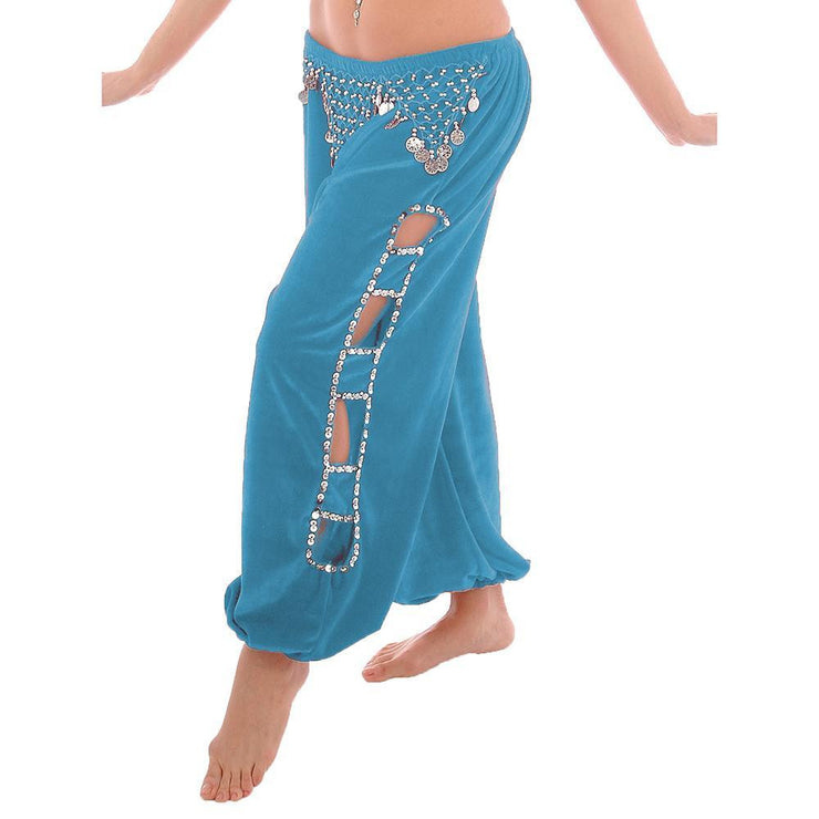 thumbnail image 2 of SM SunniMix Harem Pants For Belly Dance - Chiffon Flowy Dance Pants For Practice & Performance 2 of 11