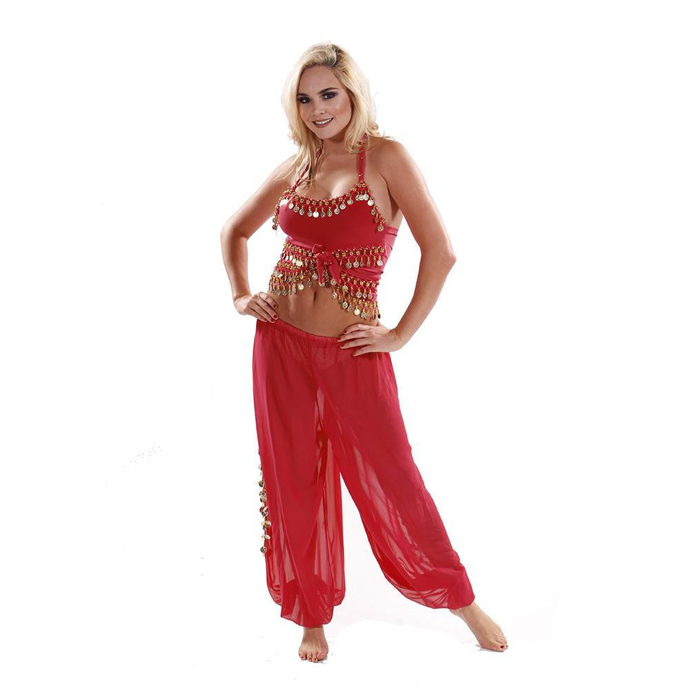 Pantaloni harem di danza del ventre marroni - 18,50