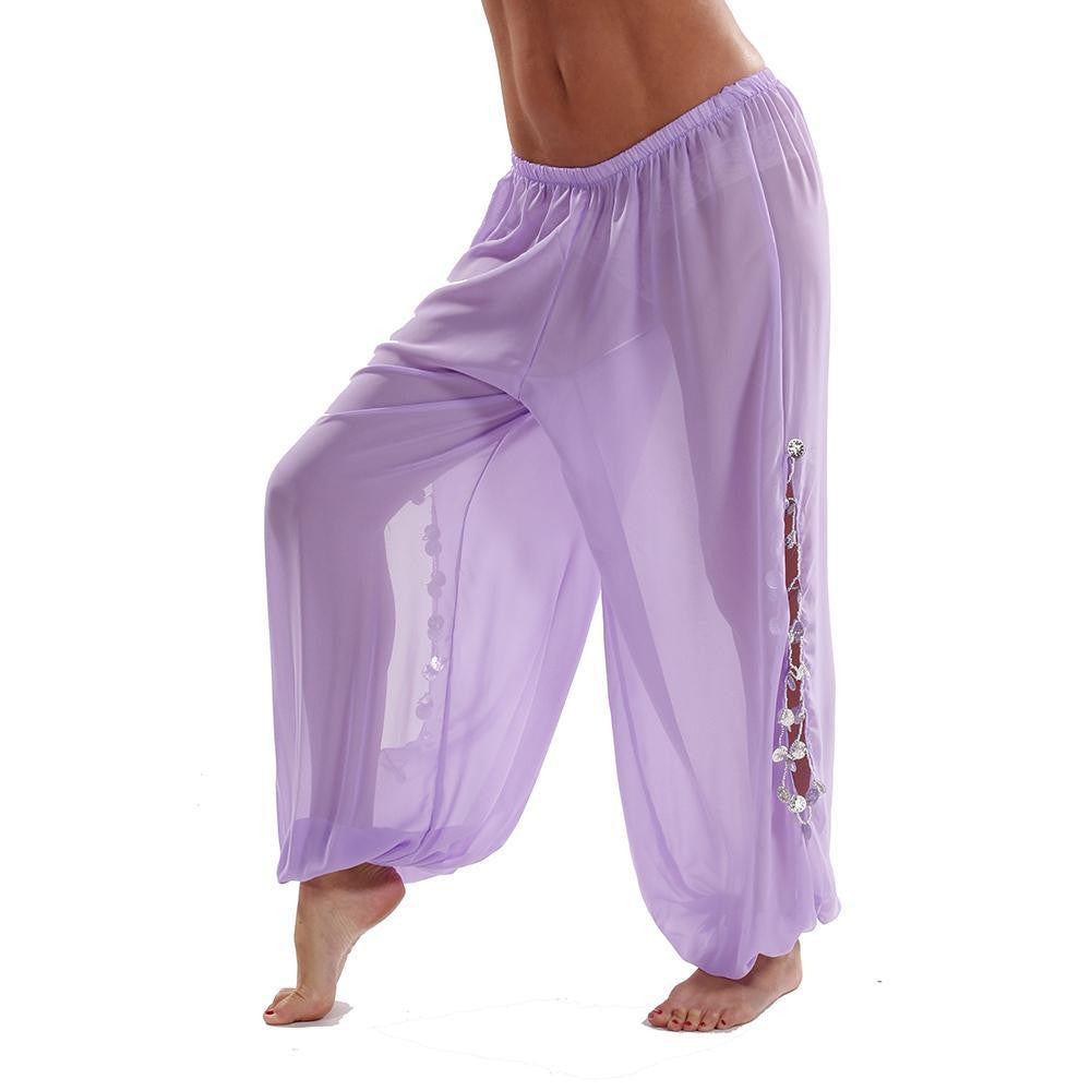 ⭐️アッパーハイツ　モダン THE LAZY MANON レディース Bellydancer Chiffon Harem Pants with Side Slits | MAIDEN