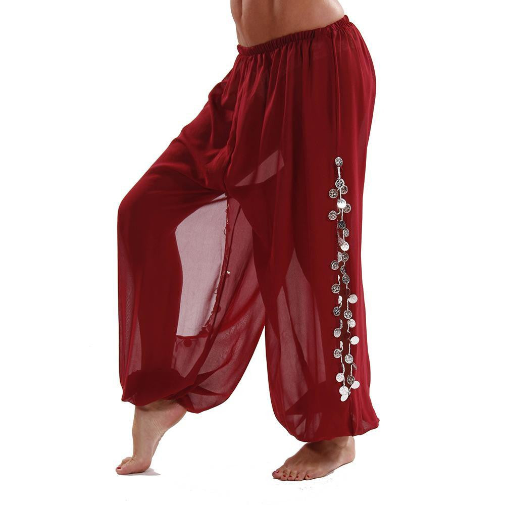 Bellydancer Chiffon Harem Pants with Side Slits | MAIDEN