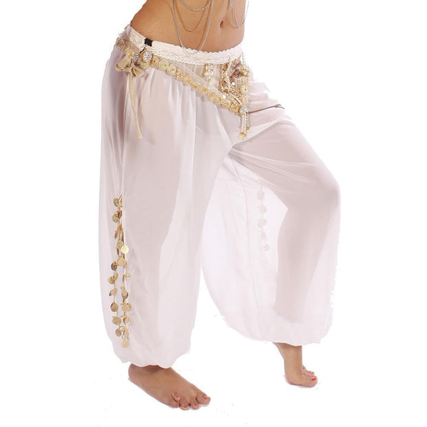 Bellydancer Chiffon Harem Pants with Side Slits | MAIDEN DANCE