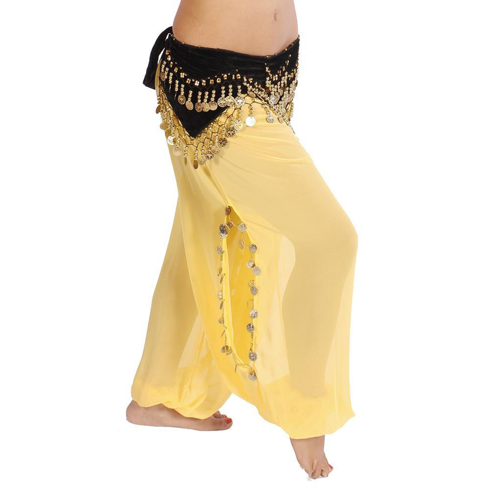 Chiffon Both Leg Slit Harem Yoga Pant Belly Dance Trouser Pantaloons Halloween e Chiffon Both Leg Slit Harem Yoga Pant Belly Dance Trouser Pantaloons Halloween e