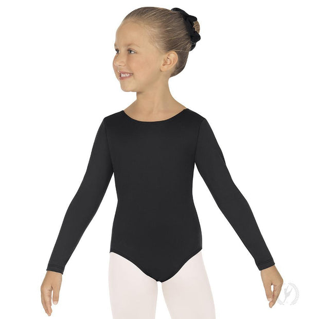 Eurotard Girls Long Sleeve Leotard with Cotton Lycra