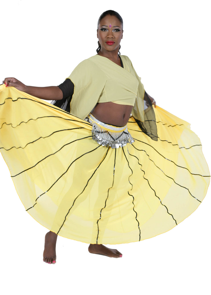 Bellydancing Chiffon 10-Yards Full Circular Gypsy Skirt