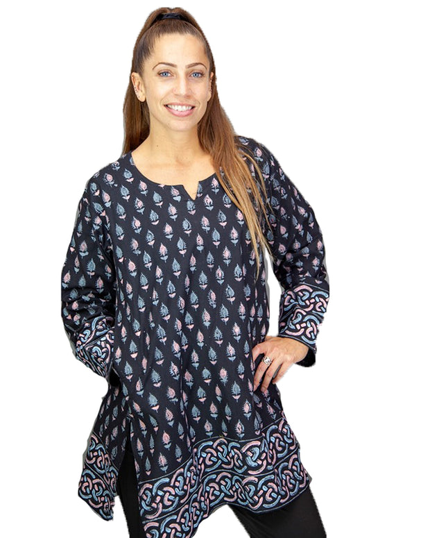 Handblocked Kurta Long Sleeve Top