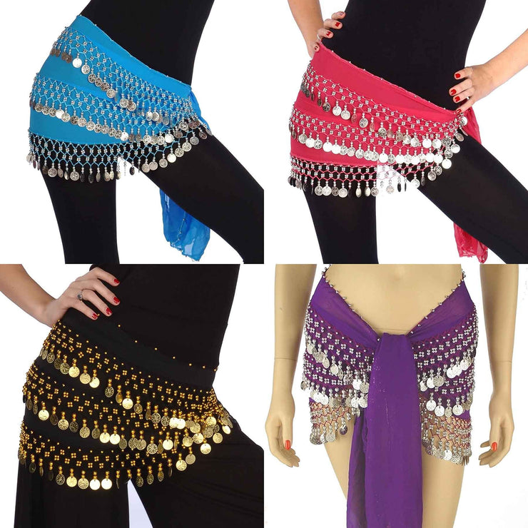 Wholesale Lots of 10 Chiffon Belly Dancing Hip Scarf (Model CC)