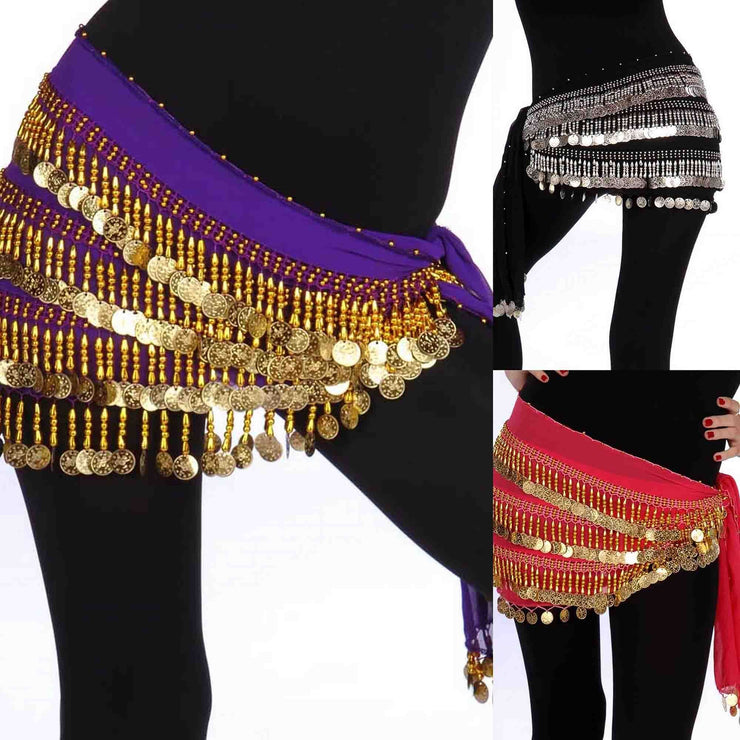 Wholesale Lots of 6 Chiffon Belly Dance Hip Scarf (Model DC)