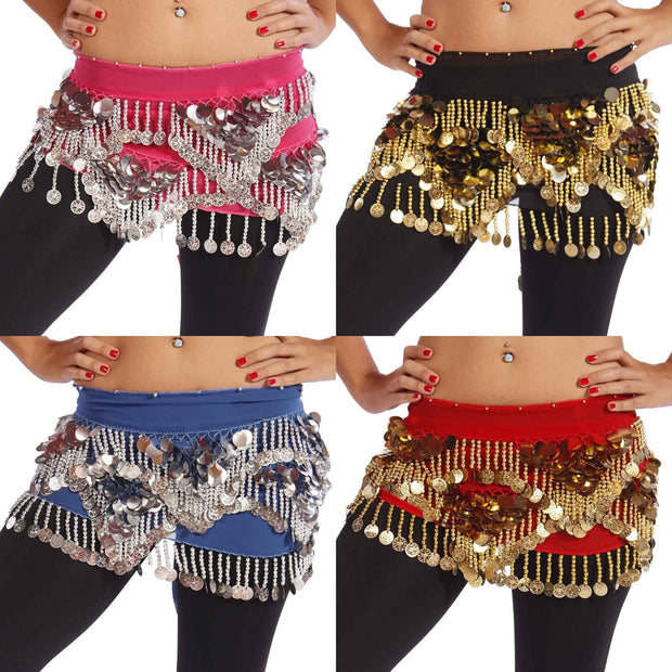 Wholesale Lots of 9 Chiffon Belly Dance Hip Scarf (Model PC)