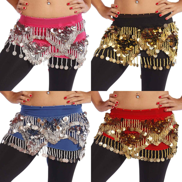 Wholesale Lots of 9 Chiffon Belly Dance Hip Scarf (Model PC)